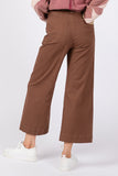 Boho Brown Wide Leg Cropped Pants