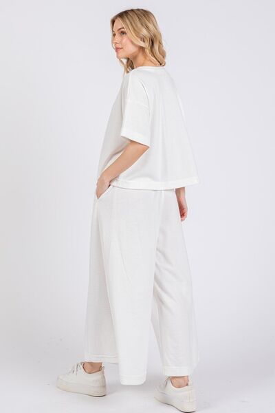 White Beachy Boho White Resort Top and Pants Set