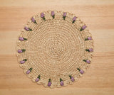 Tulip Floral Placemat – Hand-Crocheted Raffia – Handmade by Artisans in Madagascar