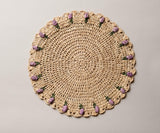 Tulip Floral Placemat – Hand-Crocheted Raffia – Handmade by Artisans in Madagascar