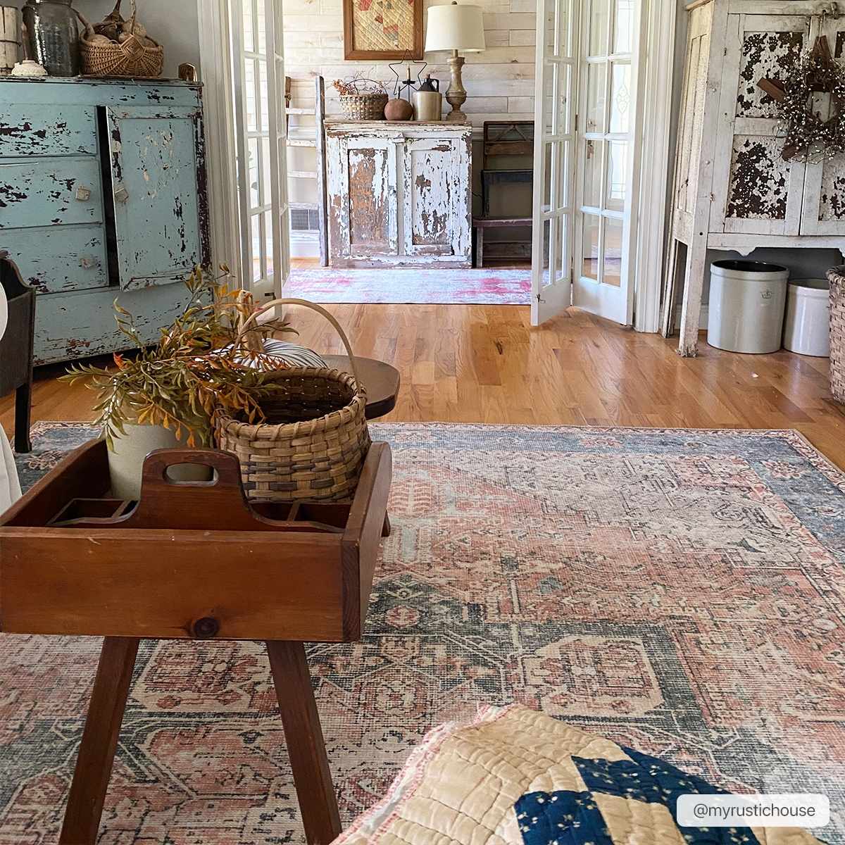 Rosman Distressed Washable Area Rug