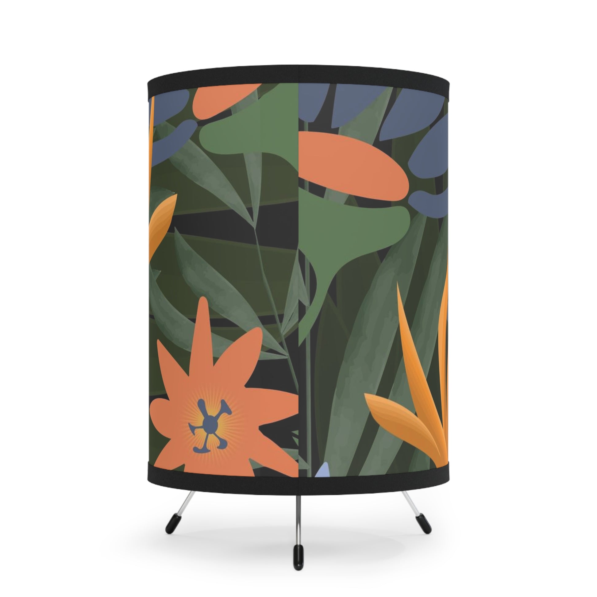 Bird of Paradise Tripod Lamp, Tropical Floral Lamp with US\CA plug