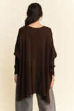 Side Slit Batwing Sleeve Top