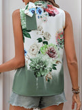 Tied Flower Printed Resort Top