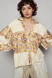 Frill Floral Beachy Boho Resort Shirt