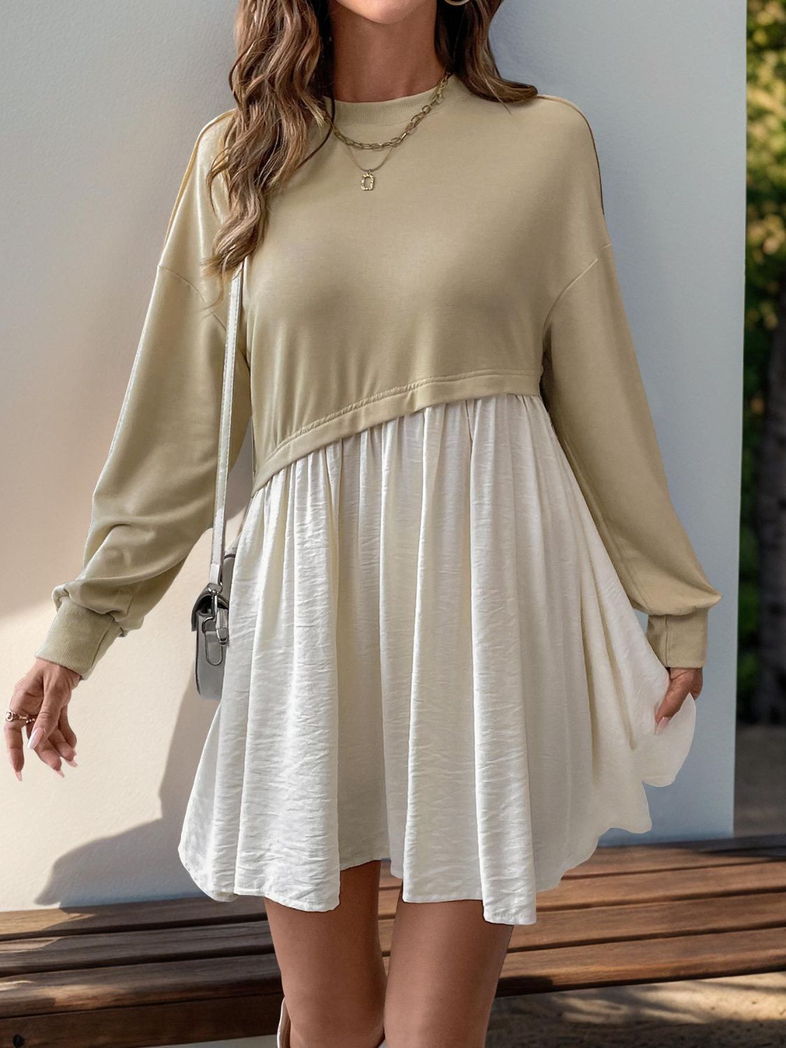 Trendy Long Sleeve Mini Dress