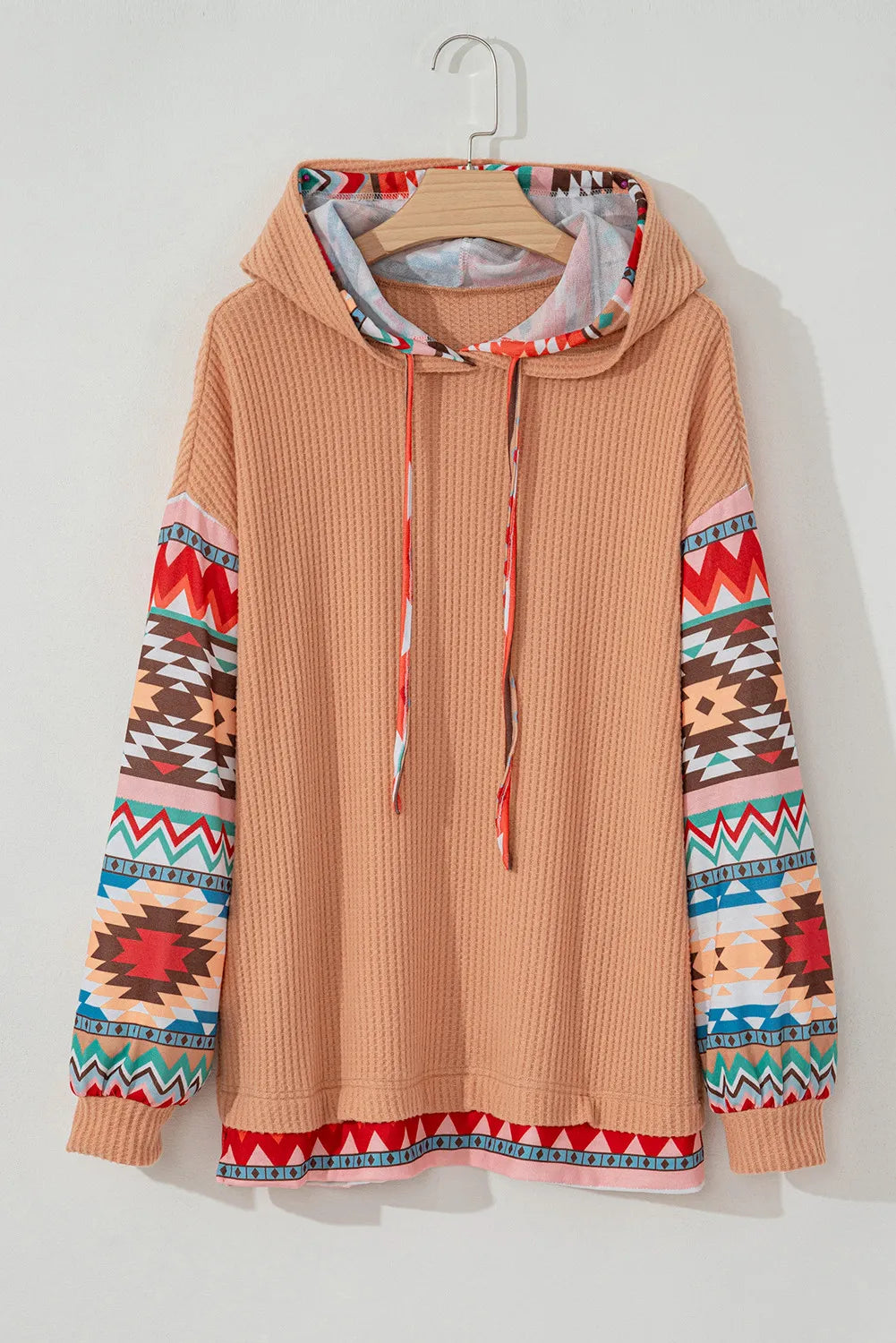 Plus Size Southwestern Long Sleeve Hoodie