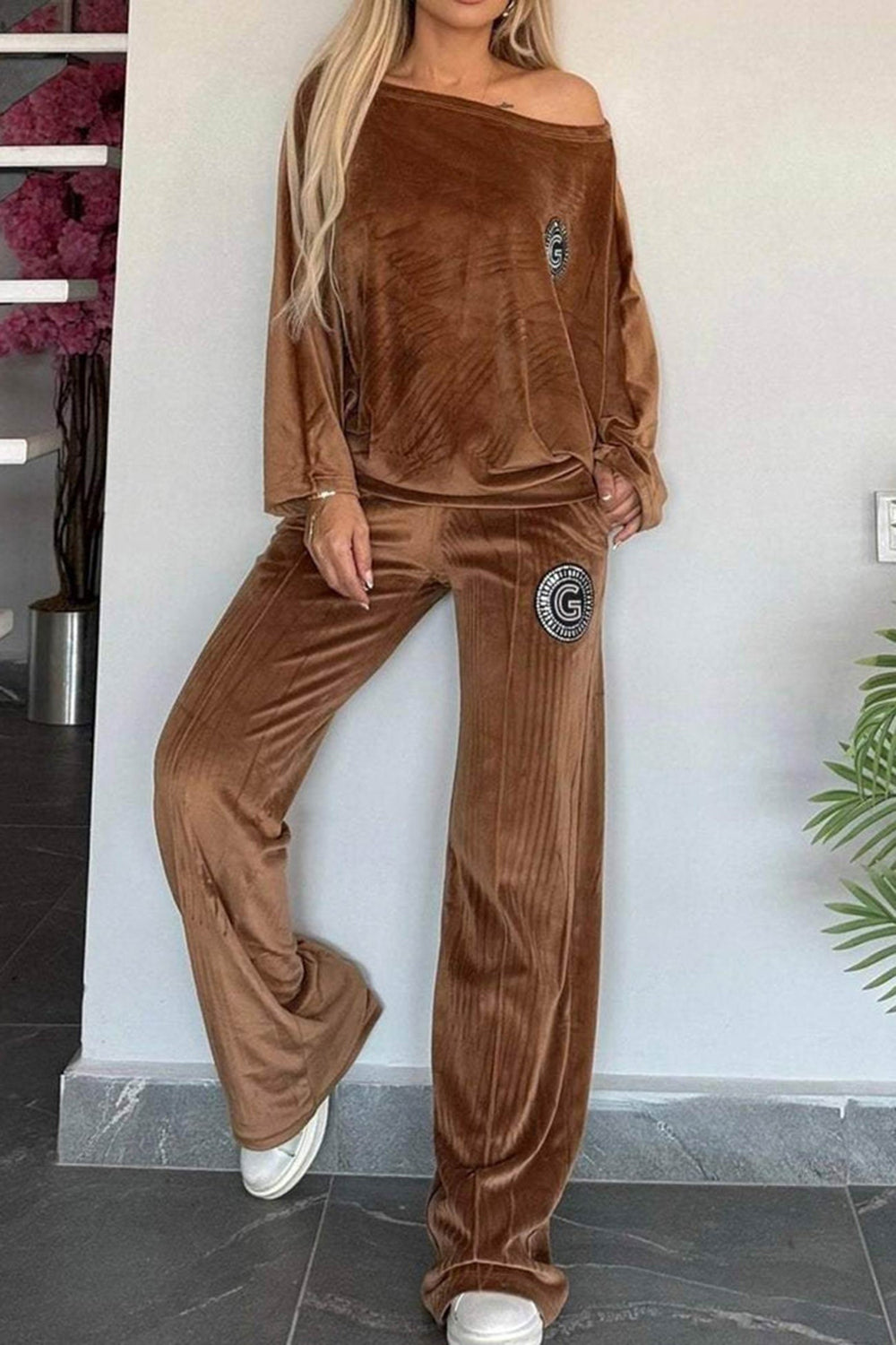 Full Size Long Sleeve Top and Pants Travel Set