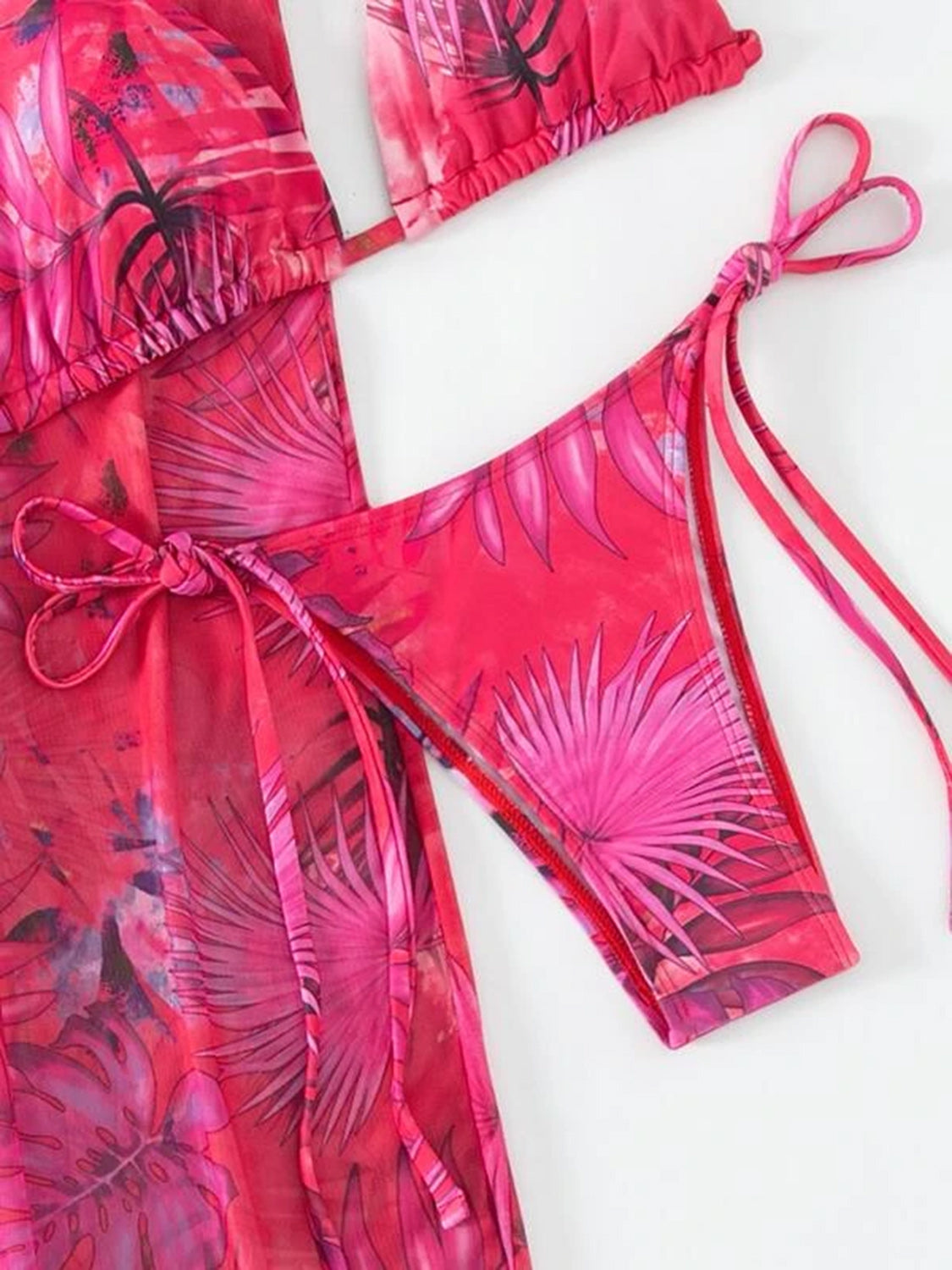 Tropical Halter Neck Three-Piece Resort Swim Set