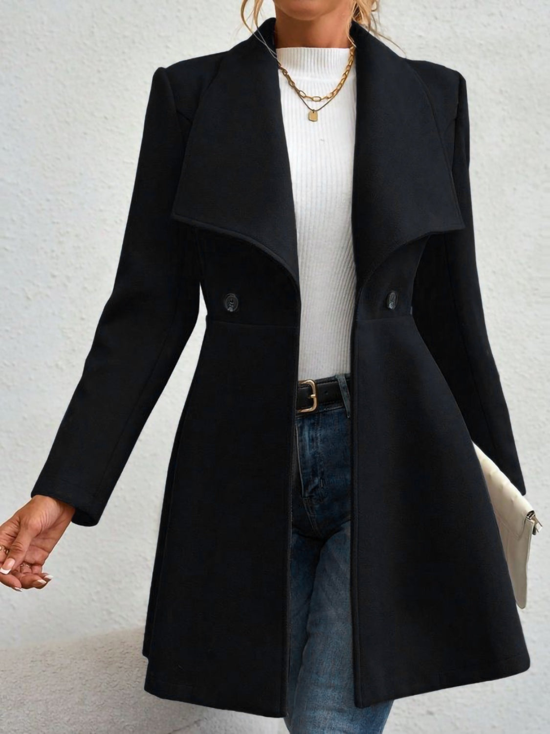 Women's Button Up Long Sleeve Coat