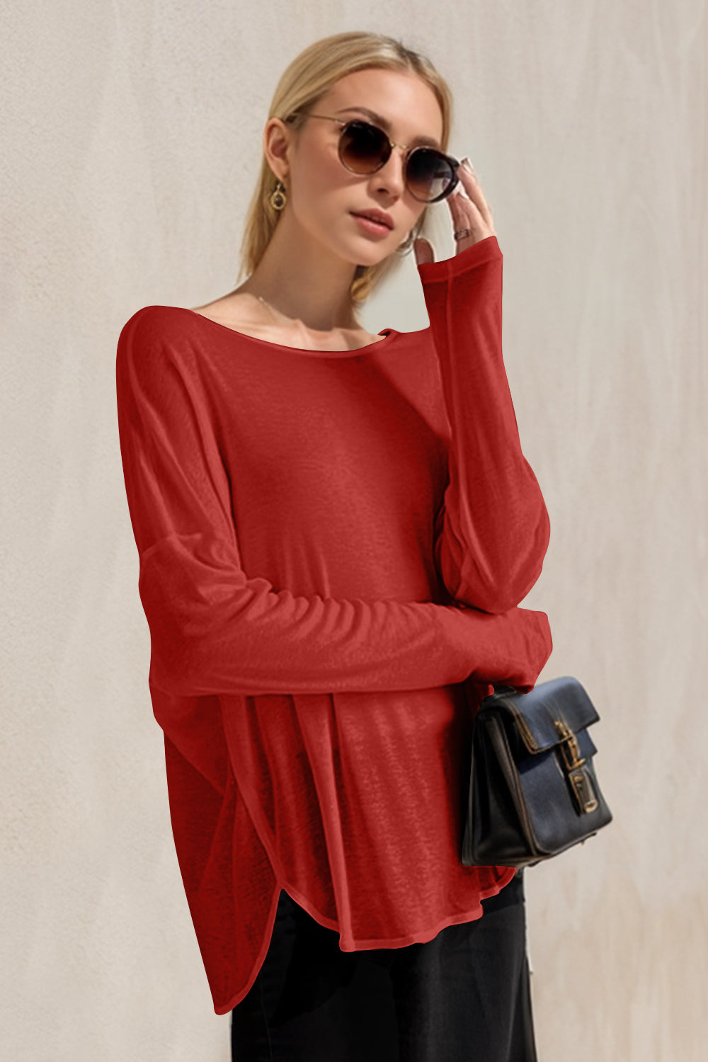 Silk Blend Long Sleeve T-Shirt