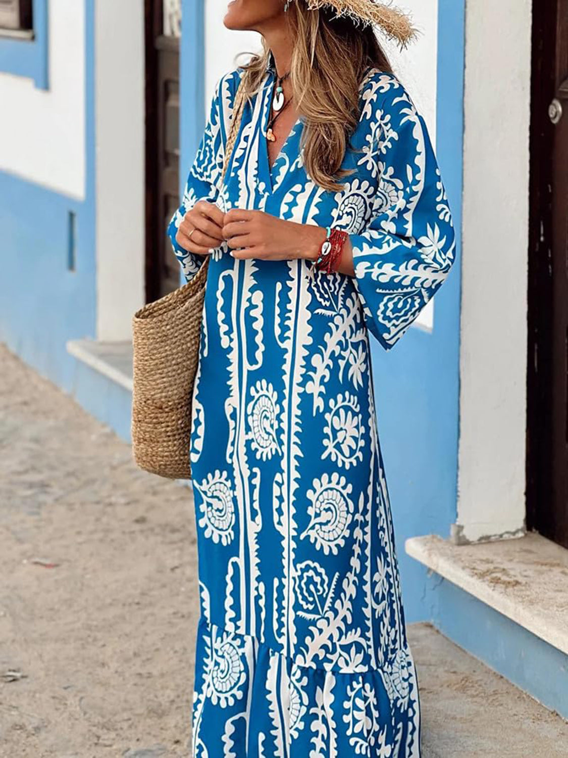 Half Sleeve Maxi Beach Dress