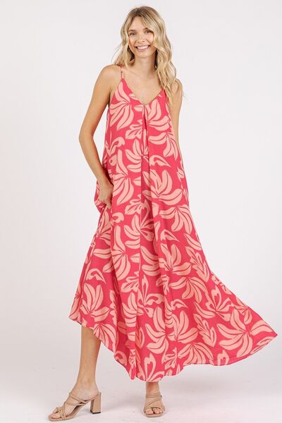 Tropical Vacation Maxi Cami Dress with Pockets