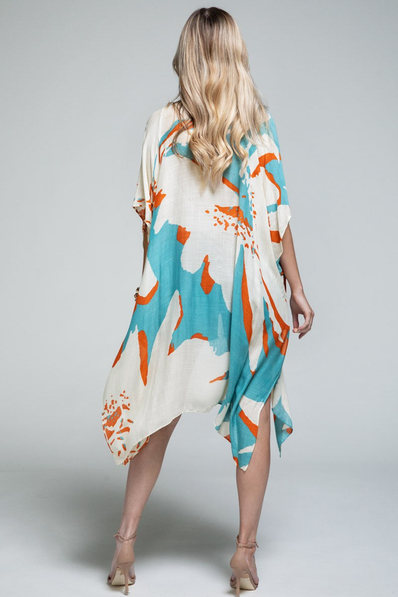 Ocean Bloom Kimono Wrap Resort Aquamarine