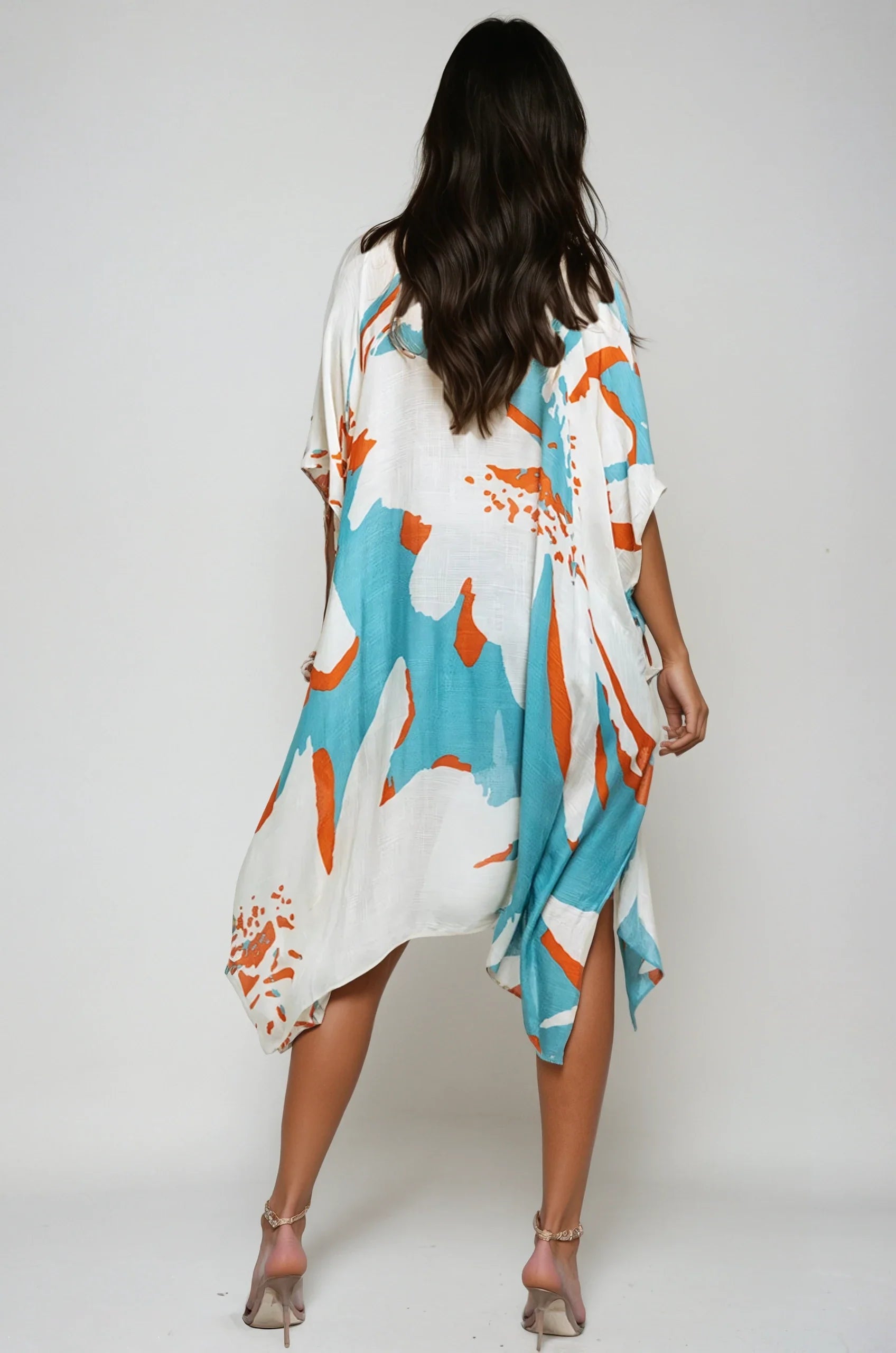 Ocean Bloom Kimono Wrap Resort Aquamarine