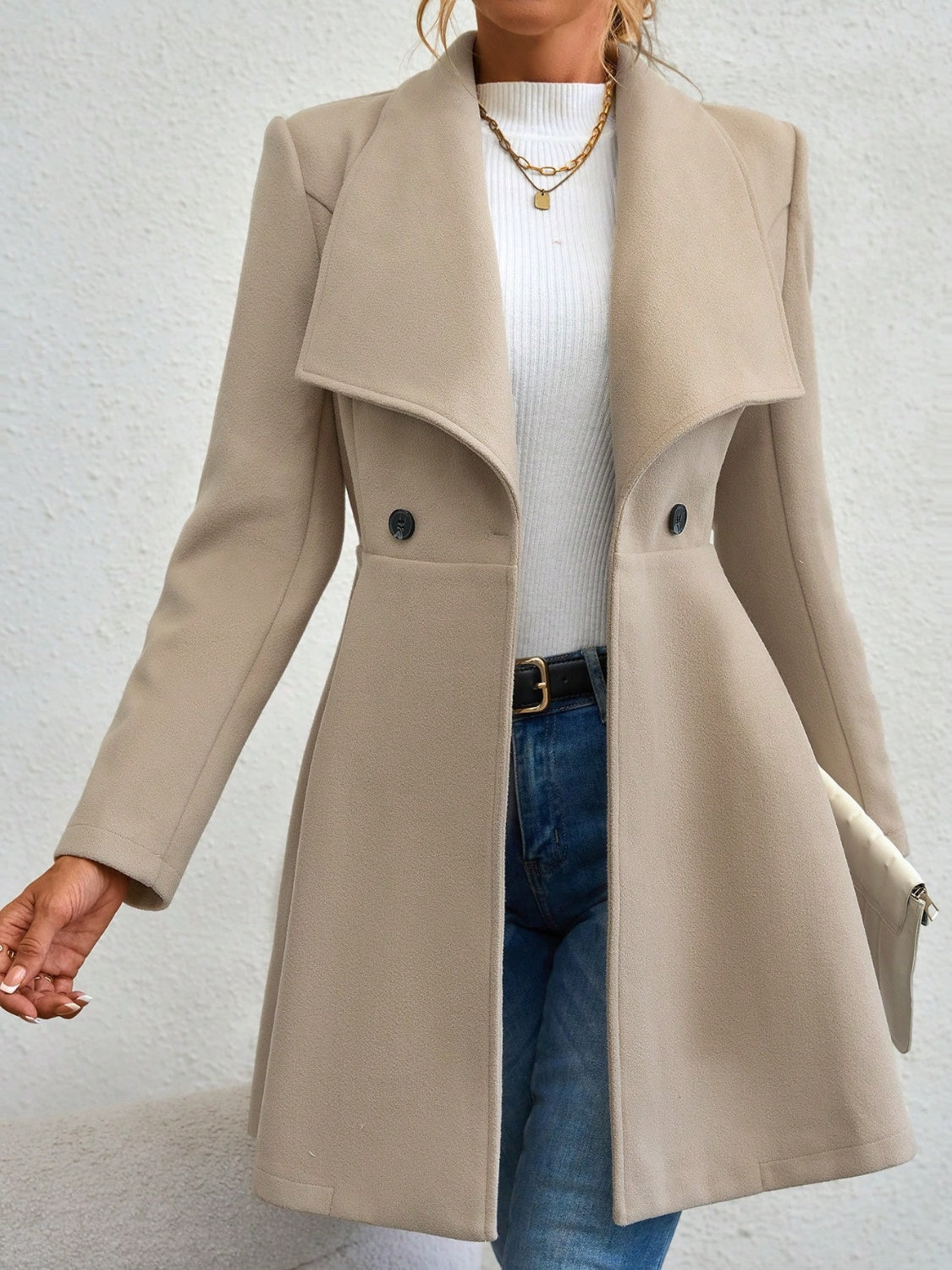 Women's Button Up Long Sleeve Coat