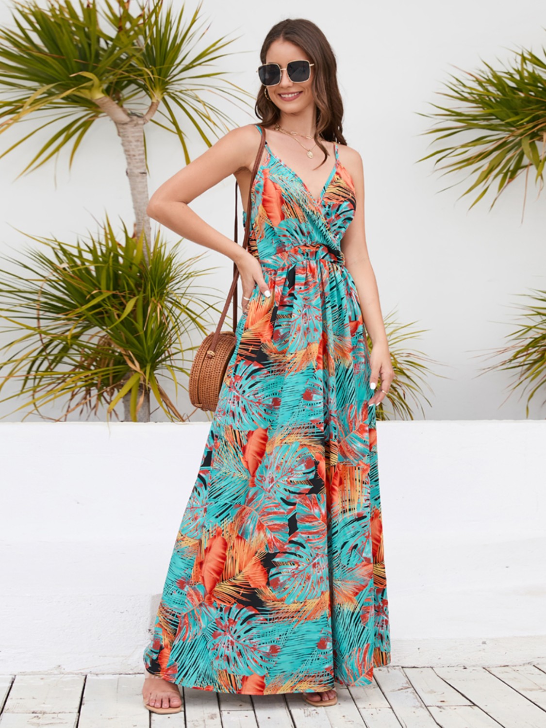 Tropical Cami Vacation Maxi Dress