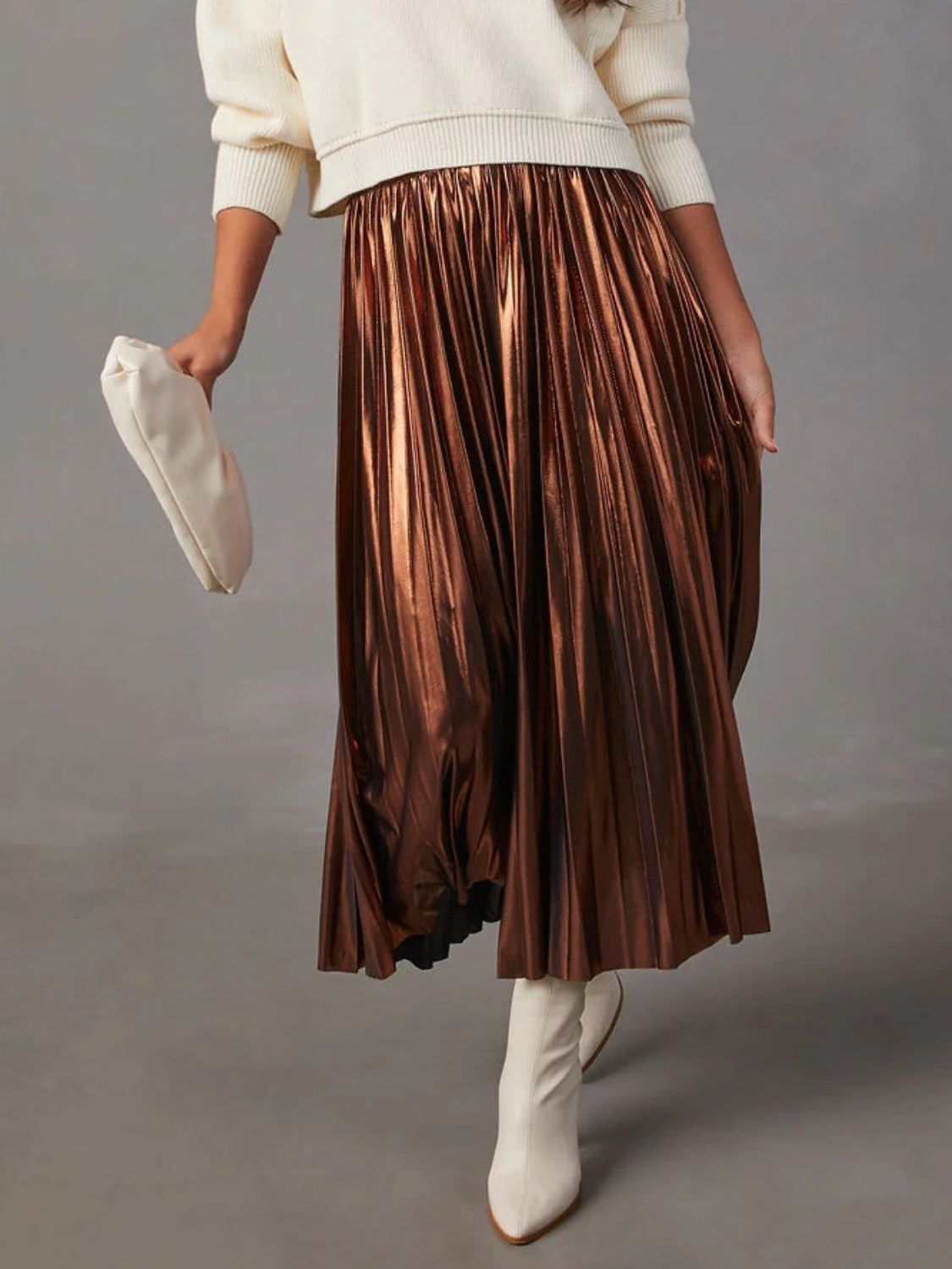 Pleated Brown Skirt