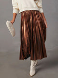 Pleated Brown Skirt