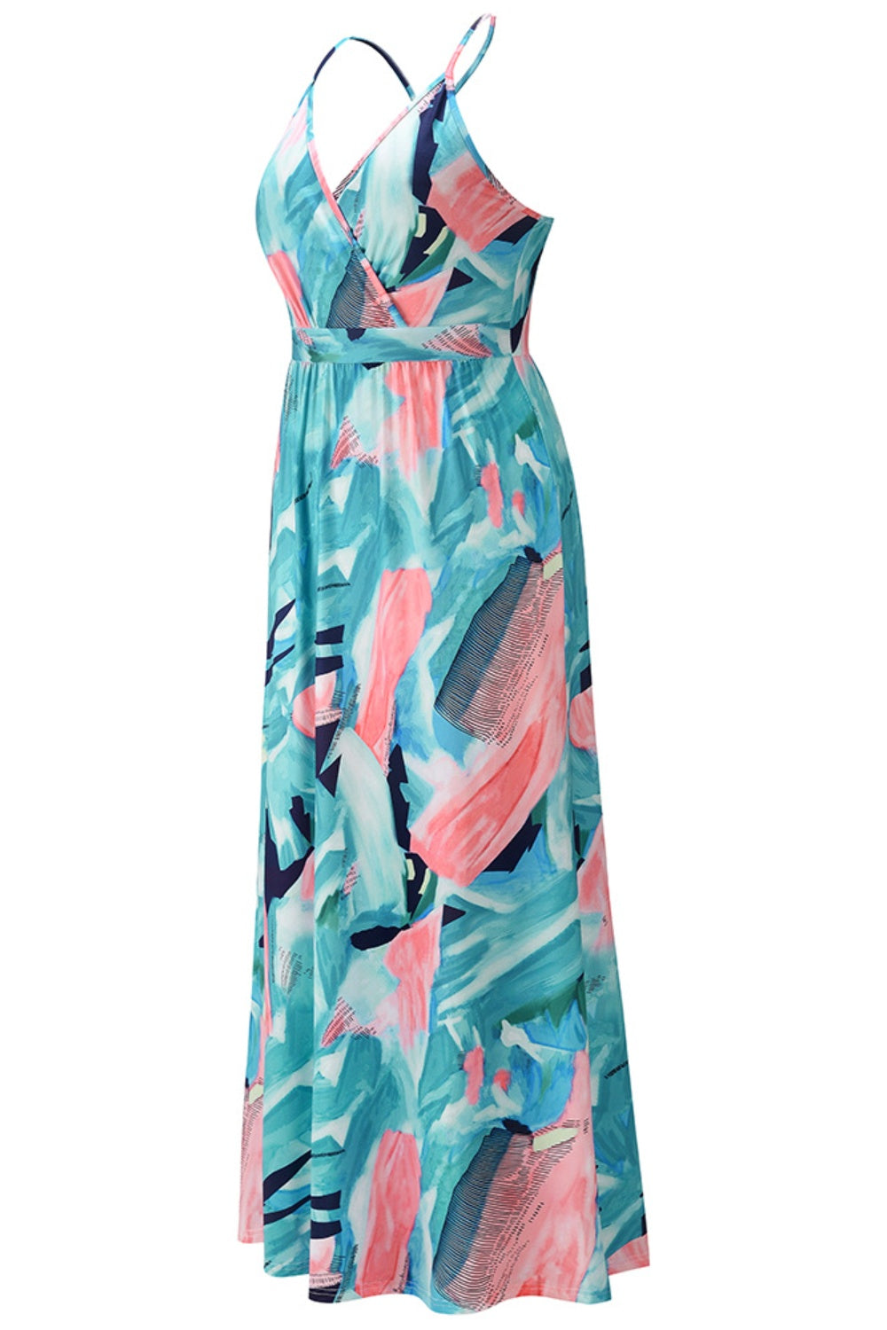 Crisscross Tropical Cami Maxi Dress