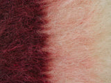 Burgundy, Pink and Cream Handwoven Wool Pillow – Brushed Texture