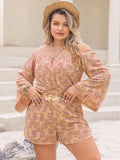 Plus Size Off-Shoulder Summer Top and Shorts Set