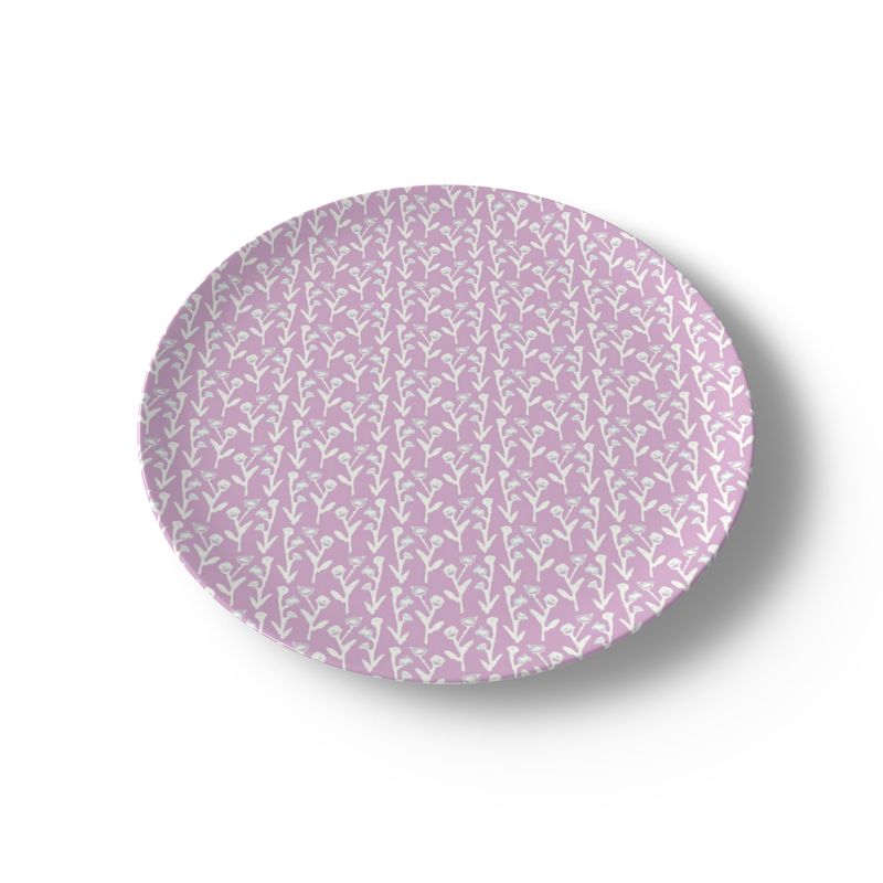 Handmade Set of Lilac Ivy Manor Bone China Plates (Set of 2, 4 or 8)