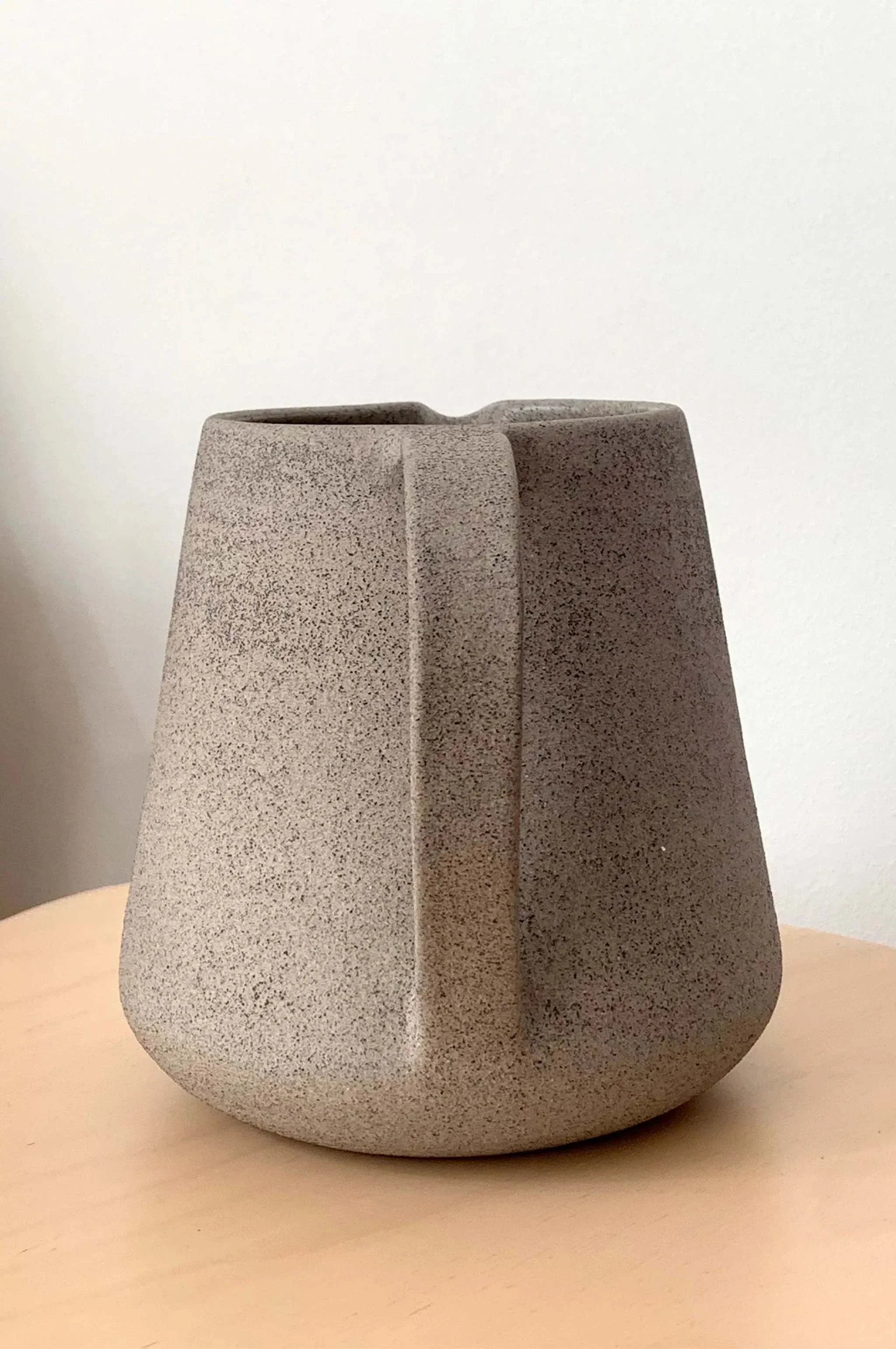 Handmade Stoneware Pitcher Concrete
