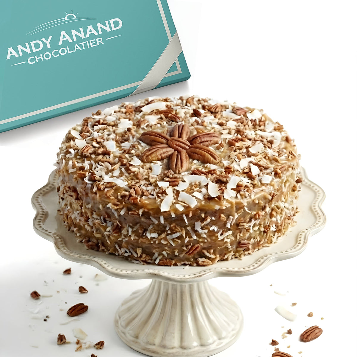 Sugar-Free German Chocolate Cake, 2.4 lb – Belgian Cocoa, Coconut-Pecan Filling