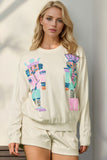 Full Size Sequin Nutcracker Long Sleeve Sweater