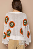 Long Sleeve Peace Pattern Sweater