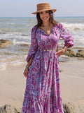 Balloon Sleeve Beach Maxi Dress