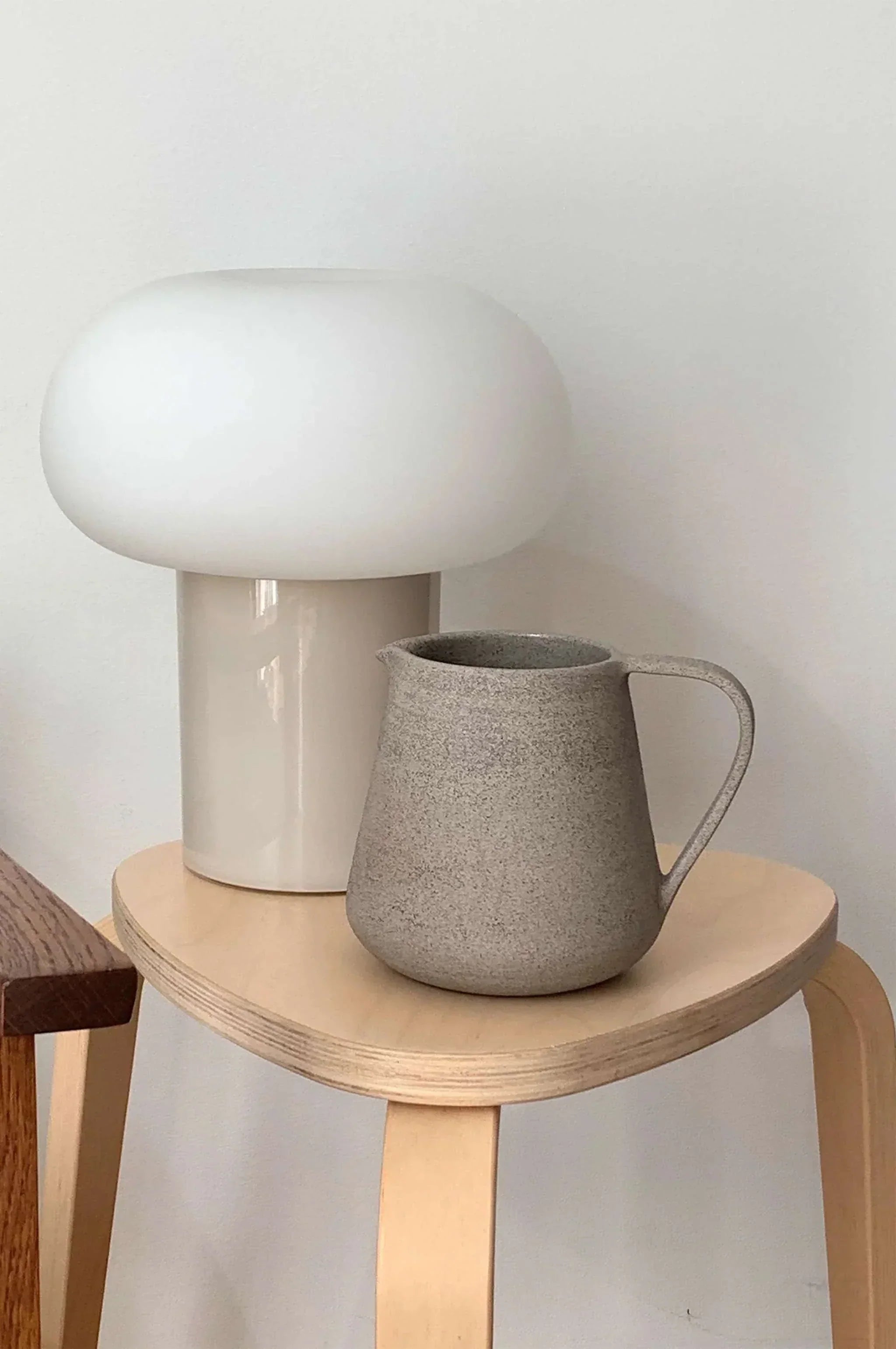 Handmade Stoneware Pitcher Concrete