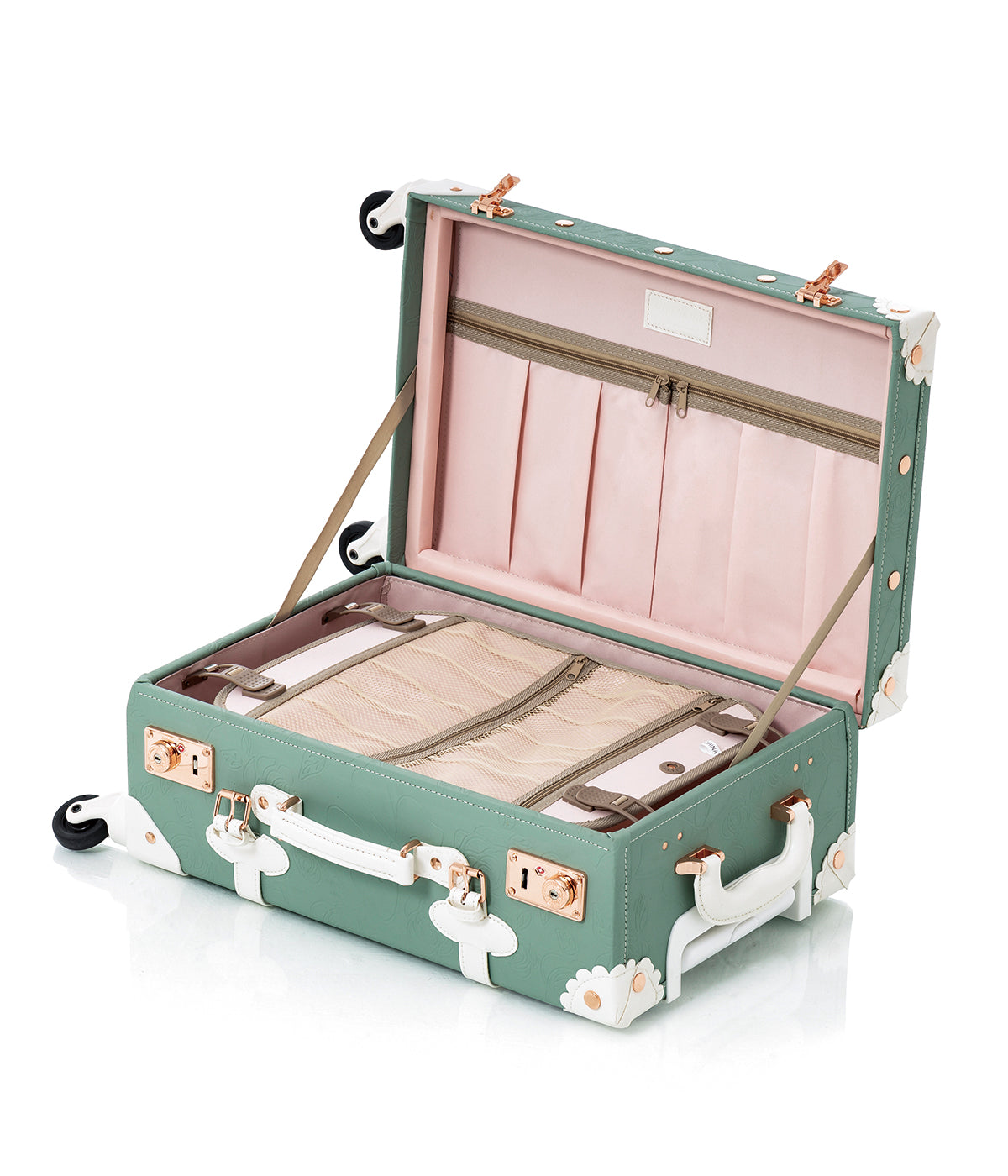 Handcrafted WildFloral Carry-on - Embossed Mint
