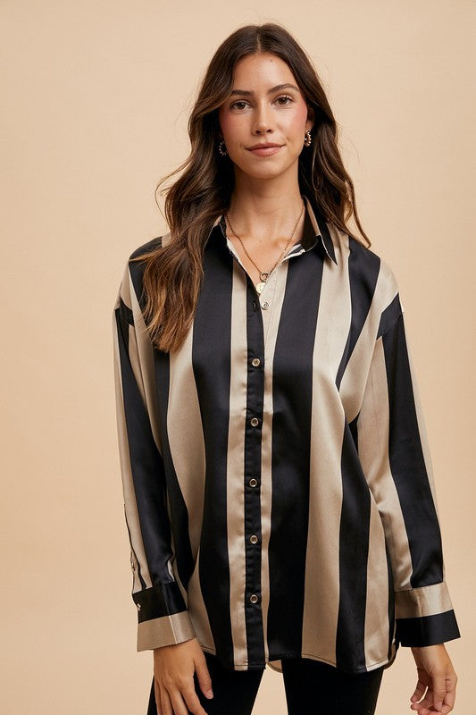 Striped Button Up Resort Shirt