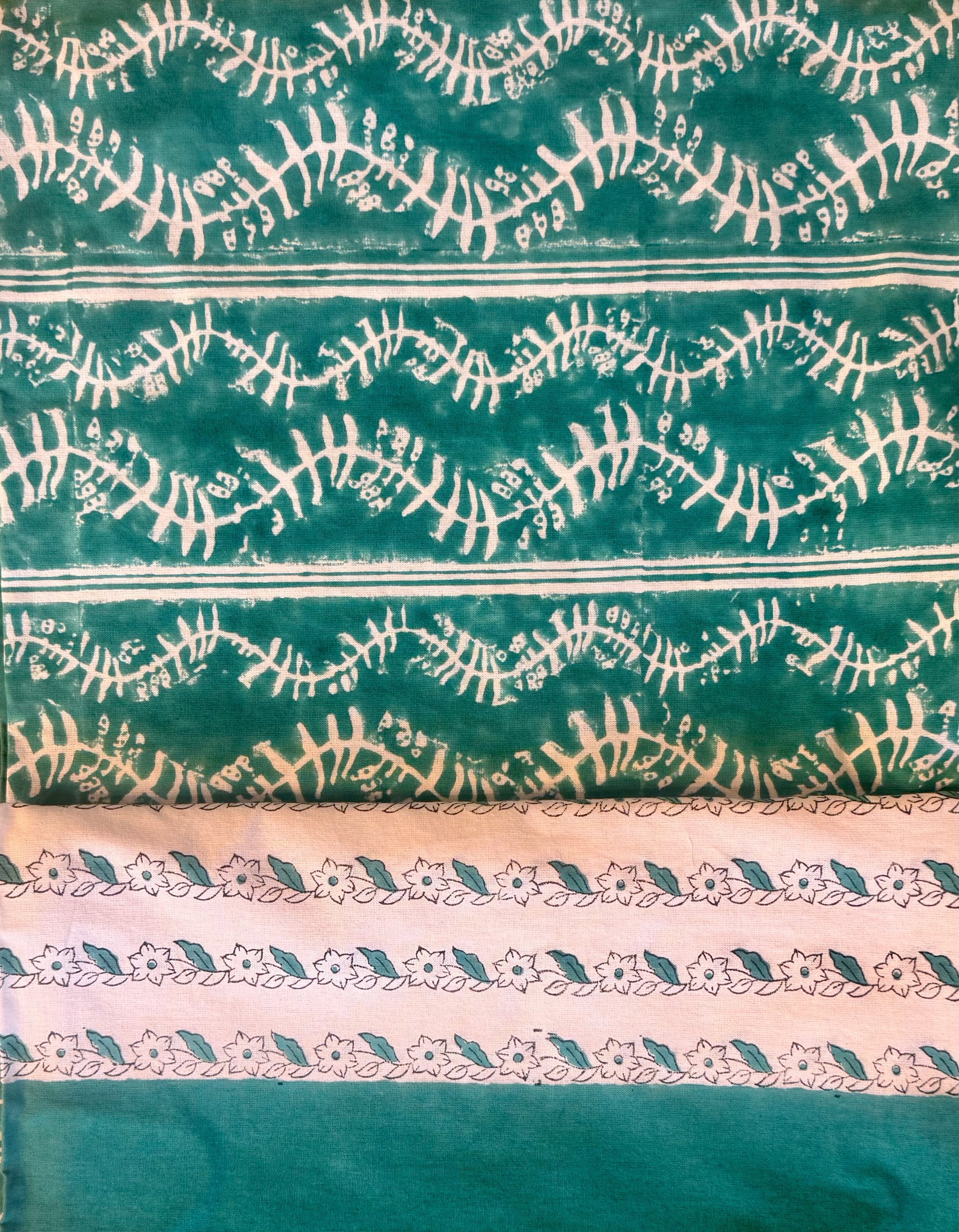 Bluebell Tablecloth in Emerald - Handmade