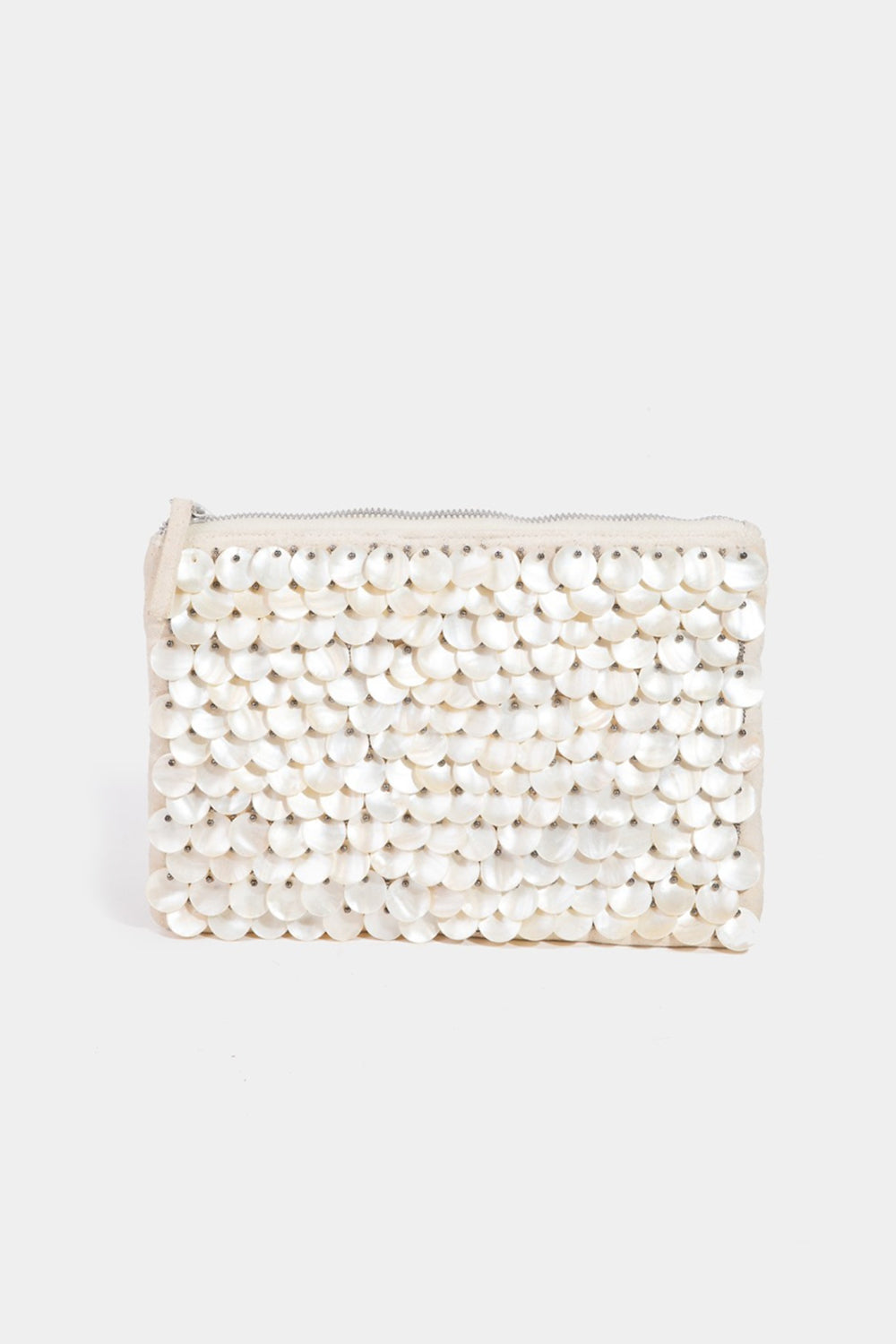 Mother Of Pearl Disc Beaded Rectangle Bag