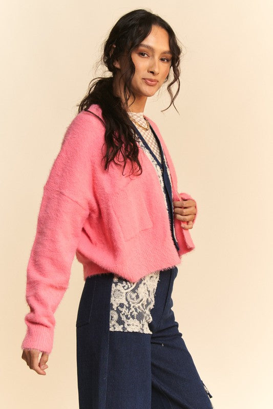 Strawberry Open Front Cardigan