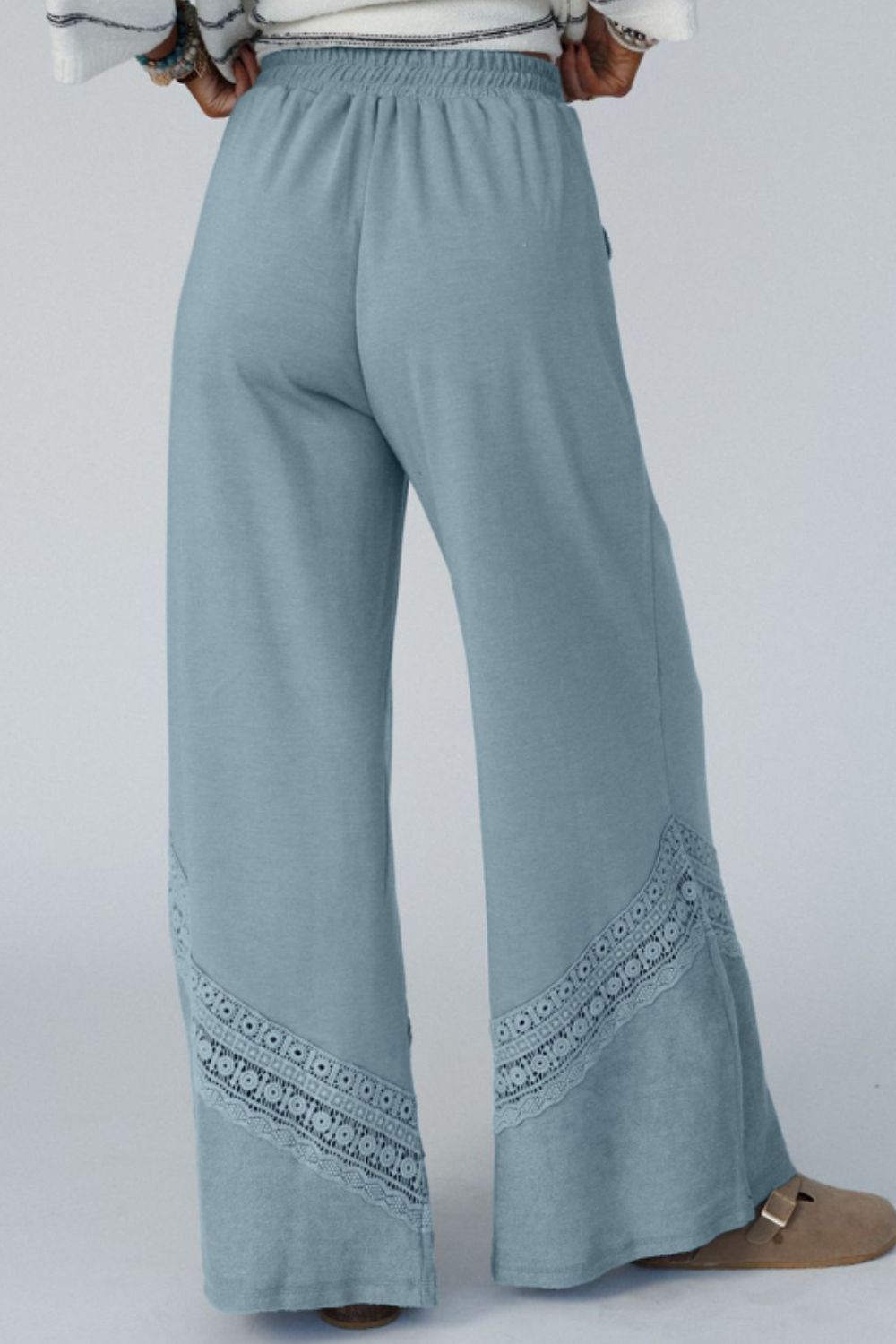 Lace Detail Wide Leg Beach Pants