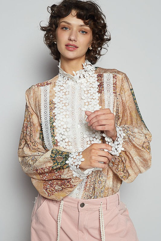 Lacy & Romantic Boho Button Down Shirt