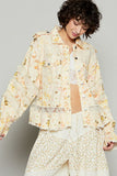 Lace Patch Flounce Sleeve Jacket