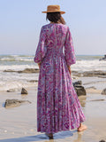 Balloon Sleeve Beach Maxi Dress