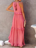 Ruffled Resort Maxi Dress with Pockets