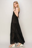 Halter Neck Cover Up Black Resort Maxi Beach Cover Dress