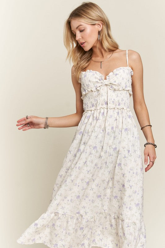 Floral Sweetheart Neck Cami Summer Dress