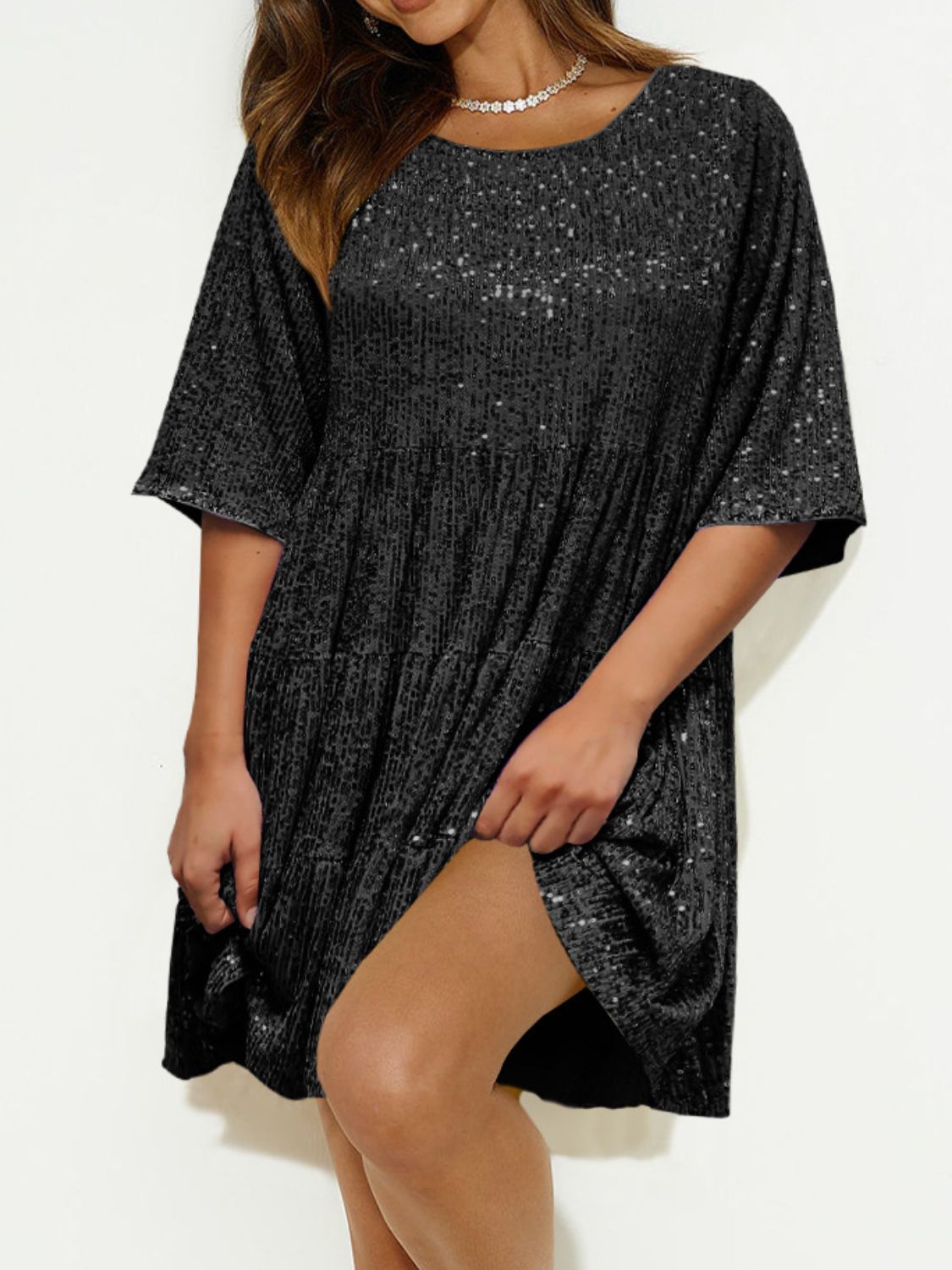 Full Size Sequin Mini Coctkail Dress