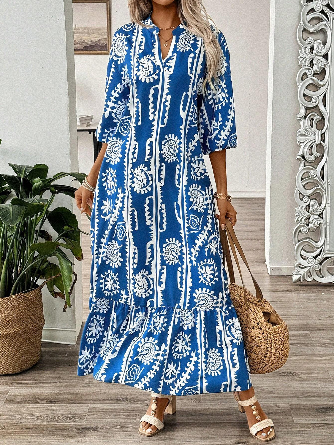 Half Sleeve Maxi Beach Dress