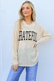 GRATEFUL Long Sleeve Knit Sweatshirt