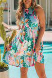 Floral Ruffle Hem Summer Mini Dress