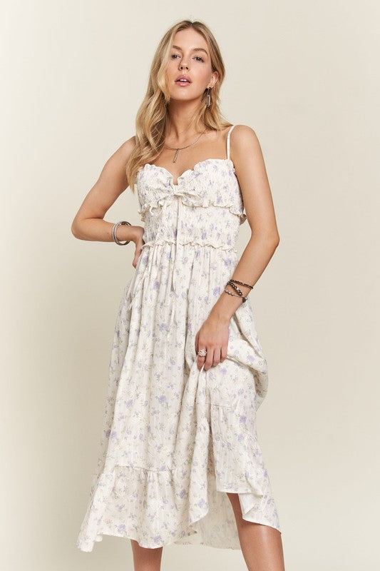 Floral Sweetheart Neck Cami Summer Dress